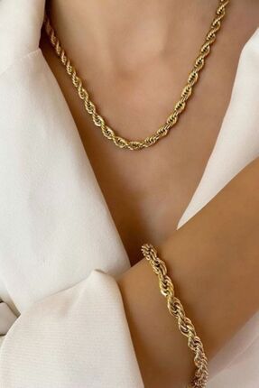 Genel Markalar Burgu Kolye Bileklik Çelik Set