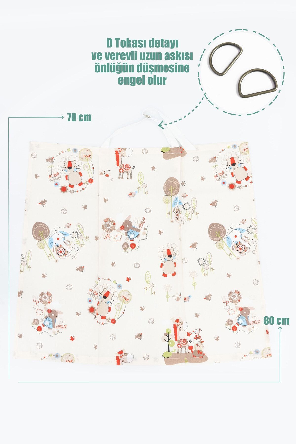 mordesign Ortopedik Bebek Puset Minderi, Örtü, Çarşaf, Bebek Pikesi, Emzirme Önlüğü, 5'li Set, Animal Serisi fotoğrafı 6 (önizleme)