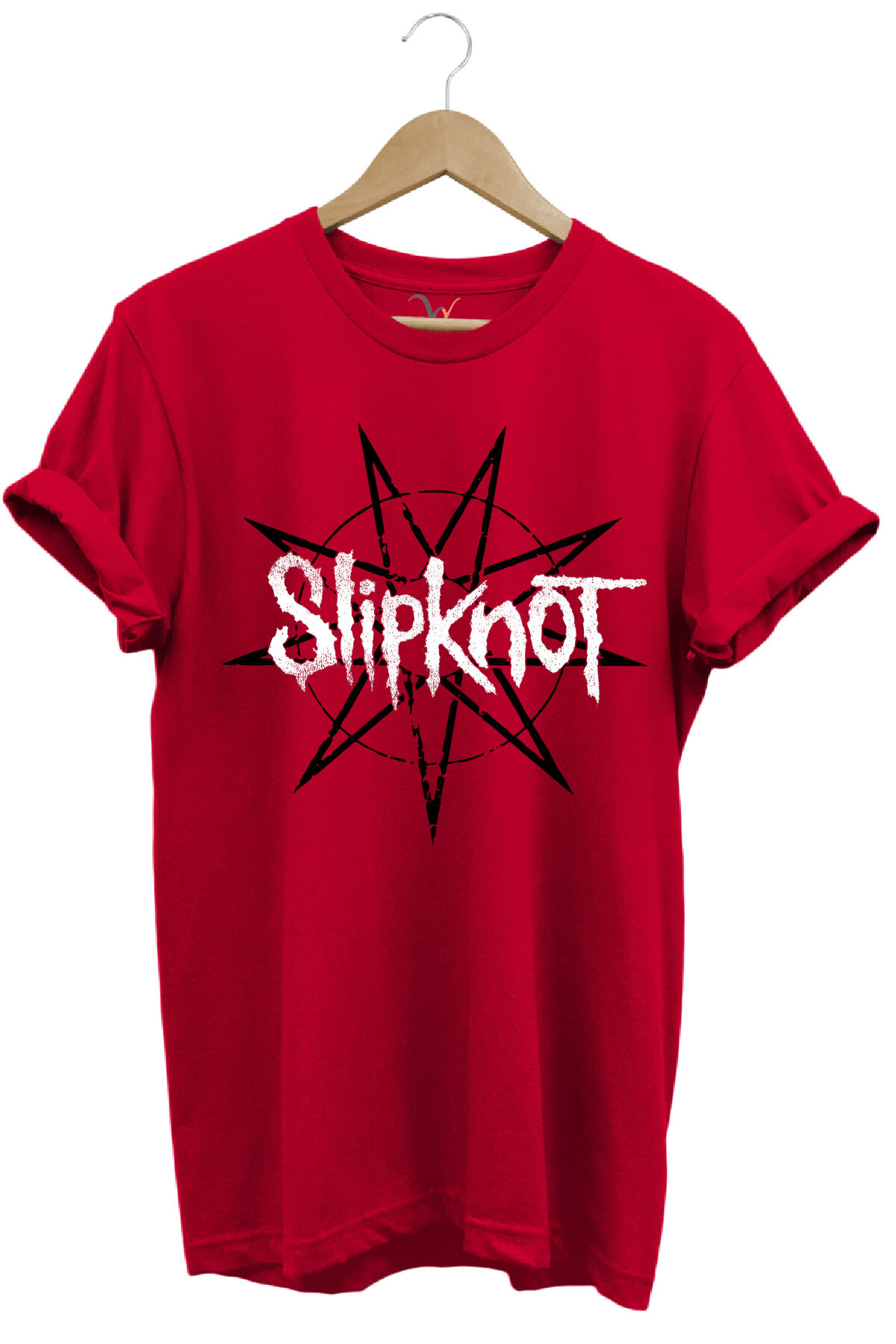 Slipknot Rock Metal Band Stars Printed Regular Fit Red T-shirt