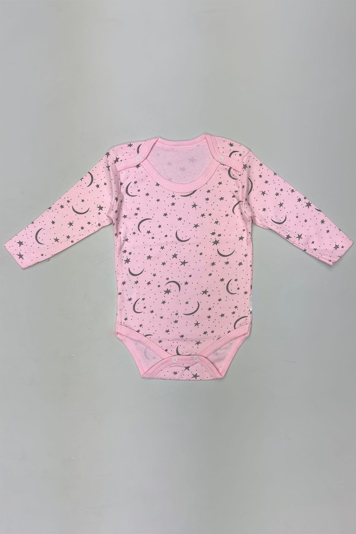 Peki-7500 Model Baby Body - Add 5, Pay 4, Soft Combed Cotton, Moon Star Pattern, Large Size, Bottom Fence 1
