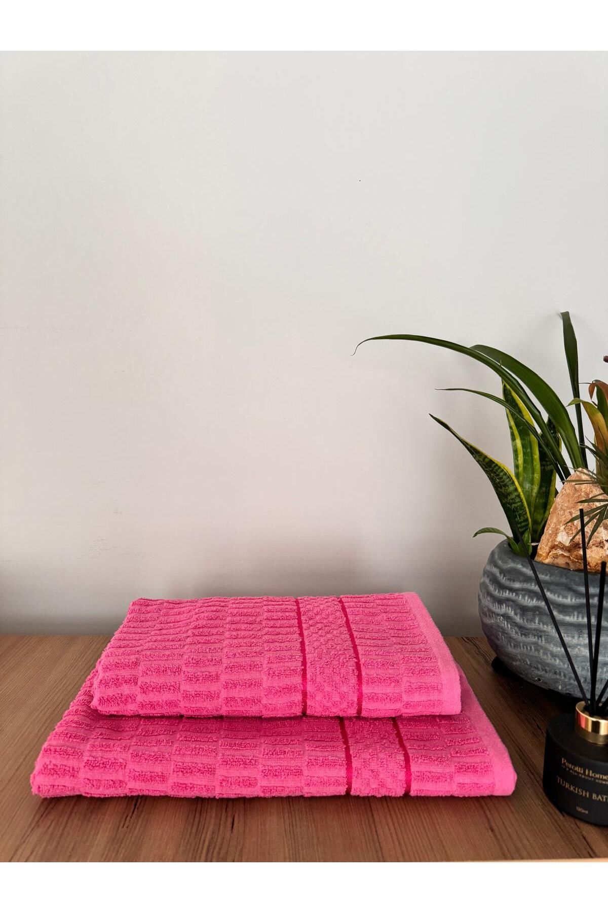 üntaş Jacquard 100% Bumbac Prosop De Baie Și Cap - 1 Fiecare (90x150 Și 50x90) - One Size