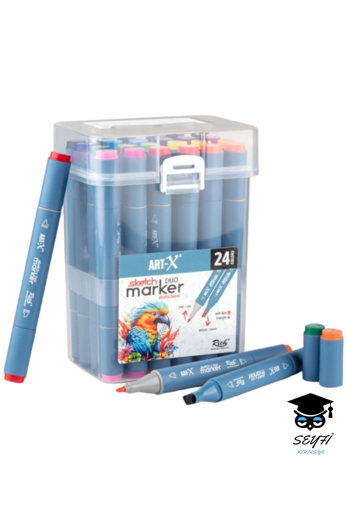 SEYFİKİRTASİYE SKETCH MARKER ÇİFT TARAFLI ÇİZİM KALEM SETİ ART-X RİCH YÜKSEK KALİTE KALICI MÜREKKEP İADE GARANTİLİ