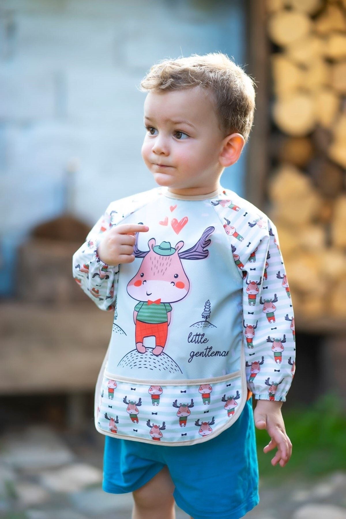 dubi baby 2 Kollu 3 Kolsuz Su Geçirmez Mama Önlüğü 0-3 Yaş fotoğrafı 2 (önizleme)