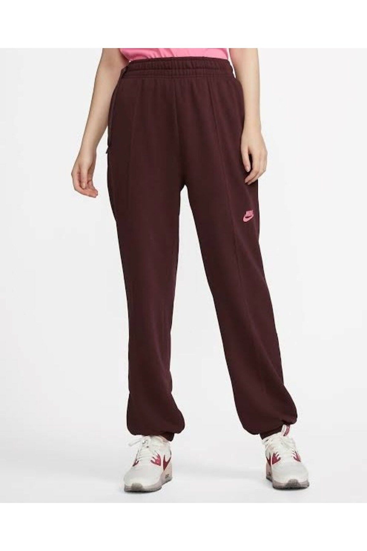 Nike Sportswear Loose Fleece Dance Women s Sweatpants Burgundy Trendyol