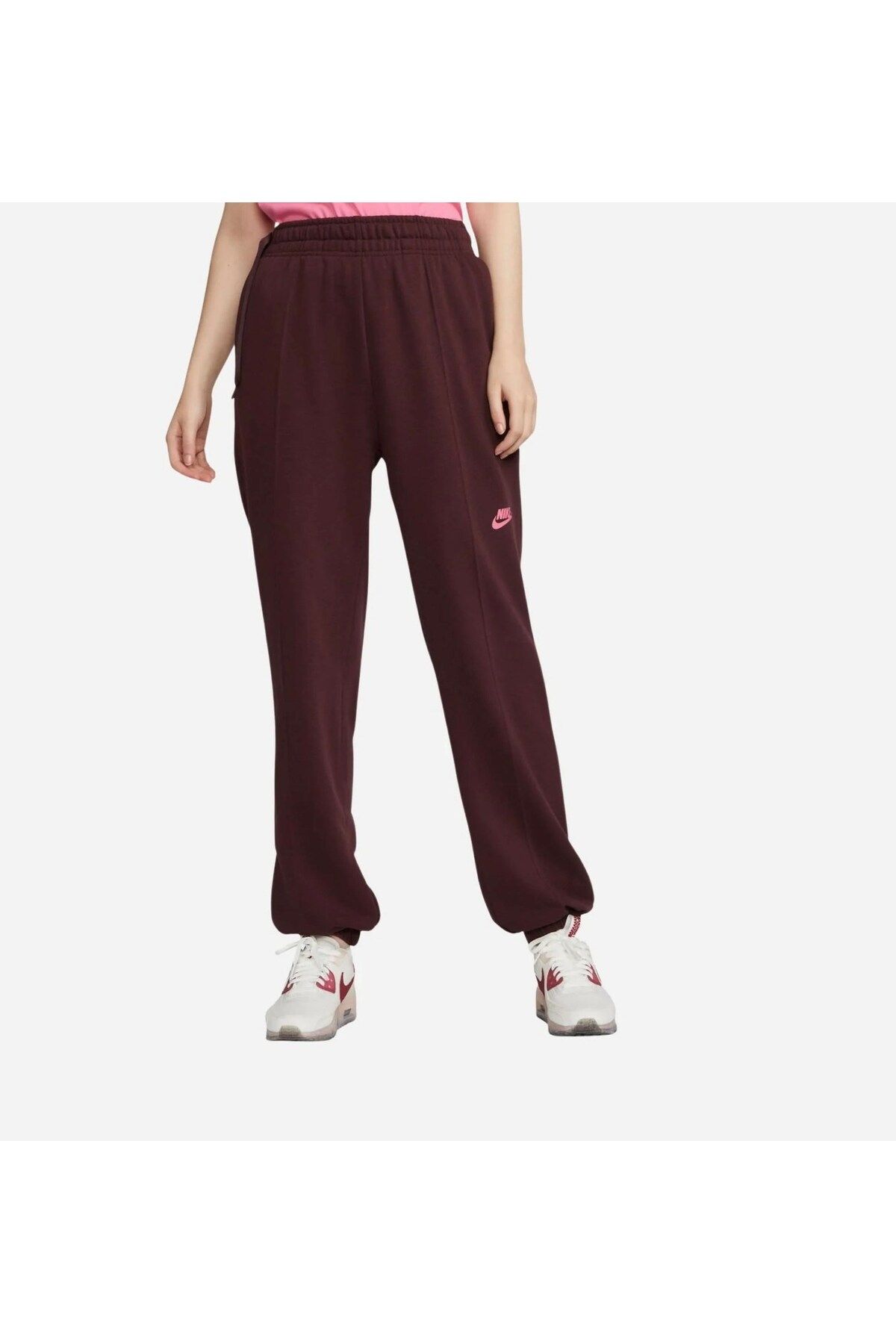 Nike Sportswear Loose Fleece Dance Women s Sweatpants Burgundy Trendyol