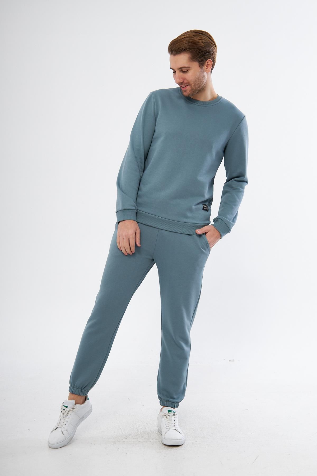 شلوار گرمکن مردانه آبی ESPİNA | ESP-E00111 اورجینال - تصویر 5