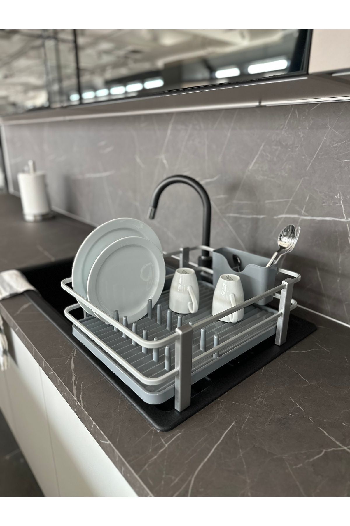 Prima Nova Blanca Stainless Aluminum Dish Rack gray