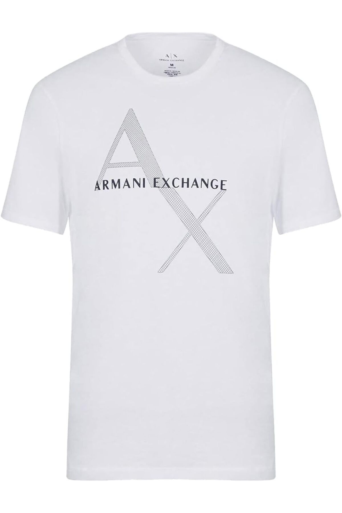 تی شرت سفید مردانه یقه دوچرخه t shirt Armani Exchange