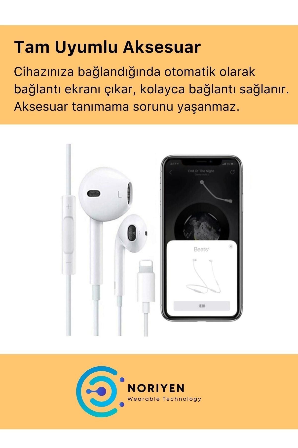 Aux Dönüştürücü Hediyeli Ios Uyumlu Lightning Konnektörlü Earpods Kablolu Bluetooth Kulaklık