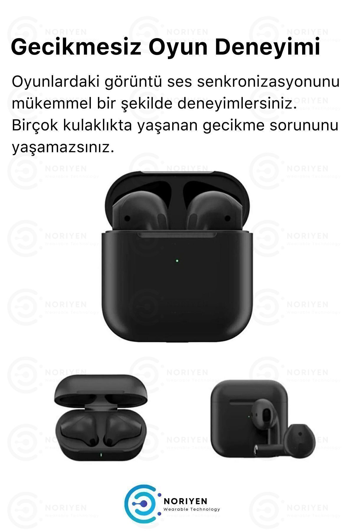 Black Premium Serisi Hd Ses Ios Android Uyumlu Kulak Içi Kablosuz Bluetooth Kulaklık