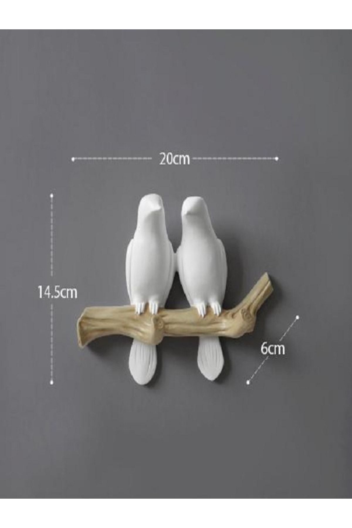 2'li Kuş Duvar Askılık Süsü Dekoratif Duvar Süsü Modern Duvar Süsü