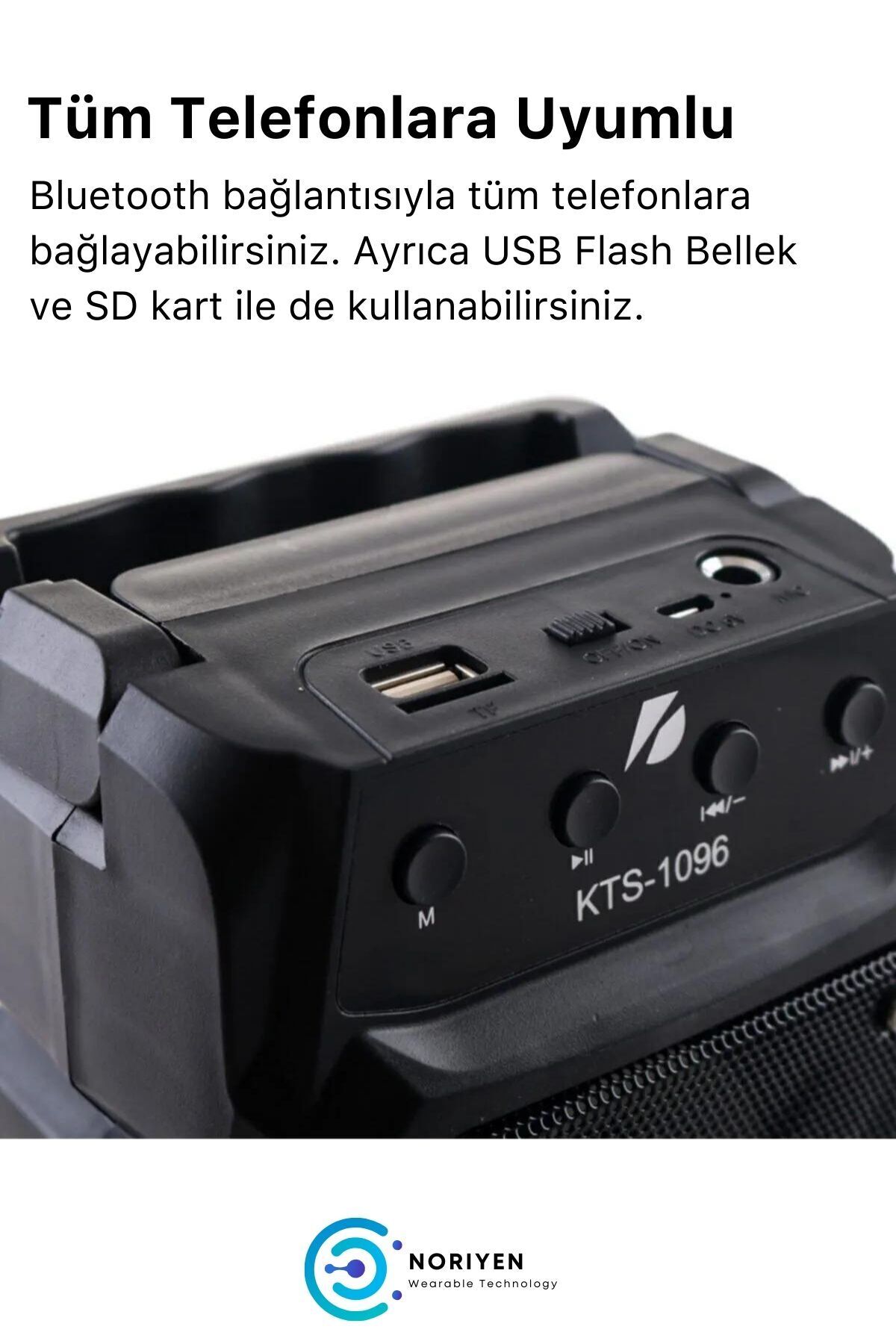 Premium Serisi HD Sound Parti Hoparlörü Bluetooth Ses Bombası Kablosuz Radyolu KTS 1096 Hoparlör