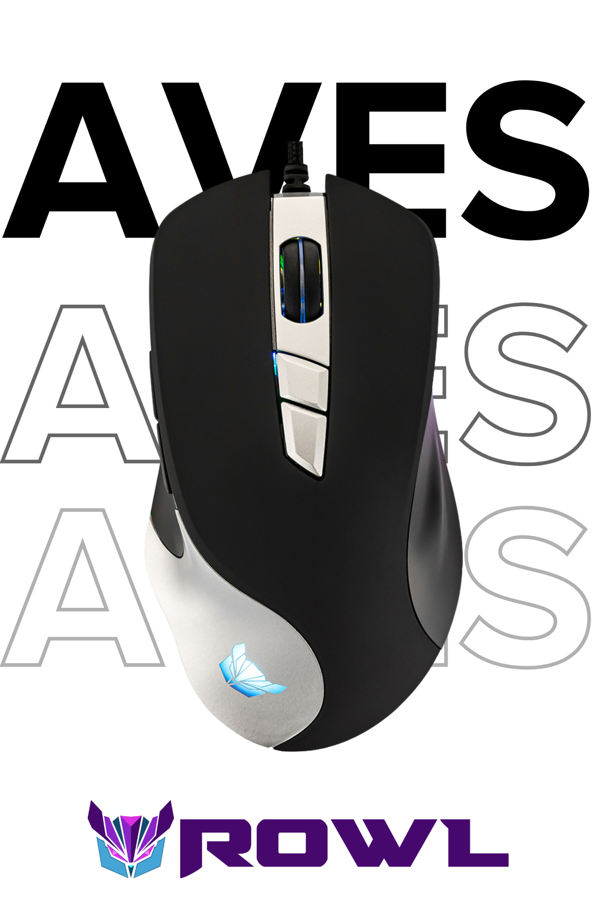 Rowl Rgm-04 Aves Usb Siyah Rgb Aydınlatmalı 7200dpı Makrolu Gaming