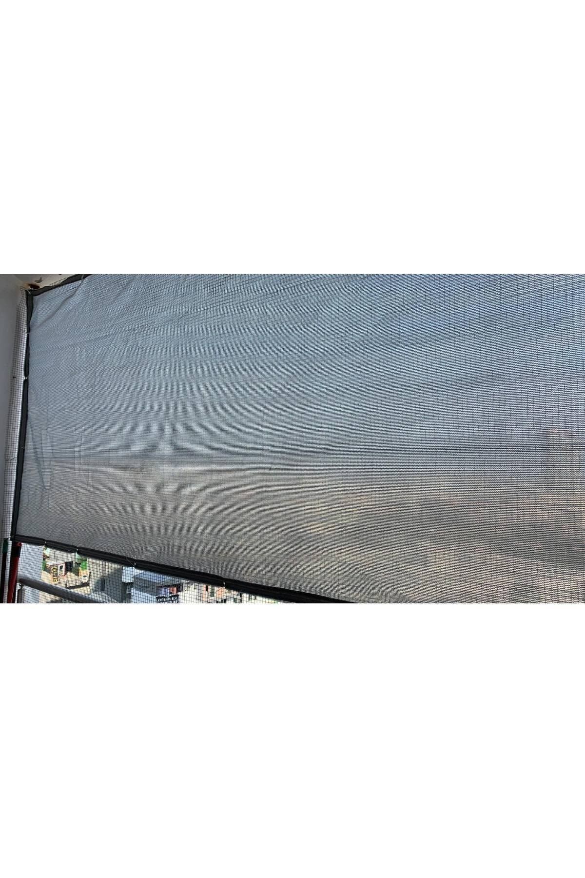 Yüzde 95'lik Gri - Gümüş Gölgelik File - 2*1 Metre - Branda - Çit Filesi - Şeritli Halkalı 4