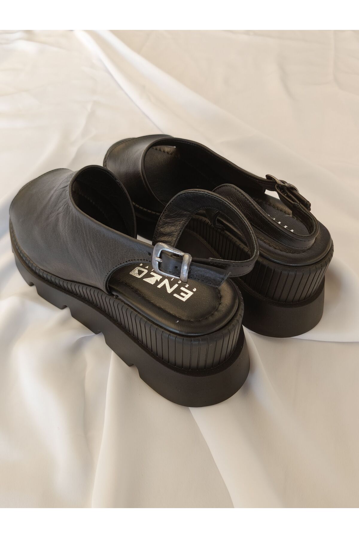 صندل زنانه مشکی ENZO | ayakkabı1 اورجینال - تصویر 3