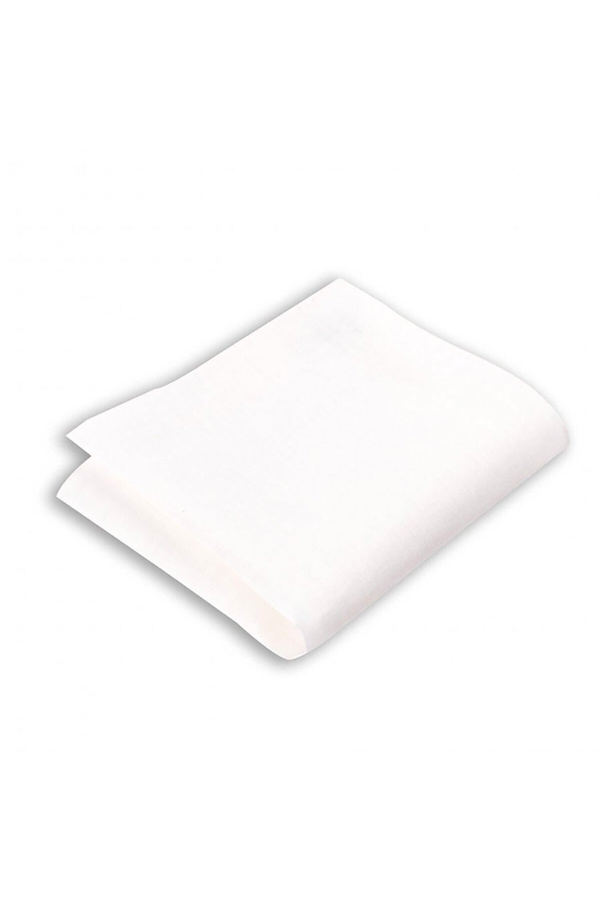  پوشت جیبی کتانی سفید ساده، ۳۳x۳۳ سانتی‌متر