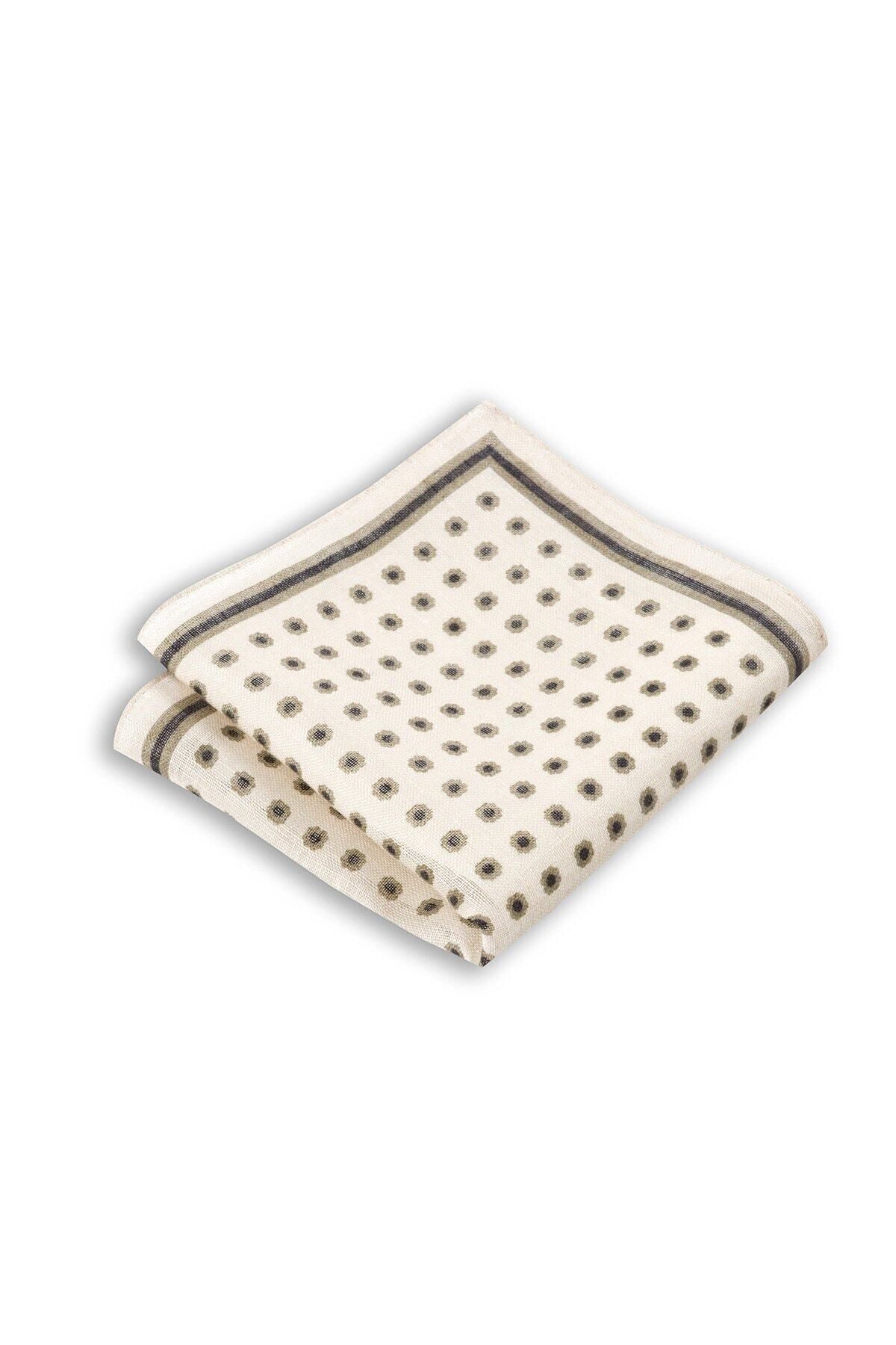  پوشت جیبی کتان طرح‌دار خاکستری، ابعاد ۳۳x۳۳ سانتی‌متر