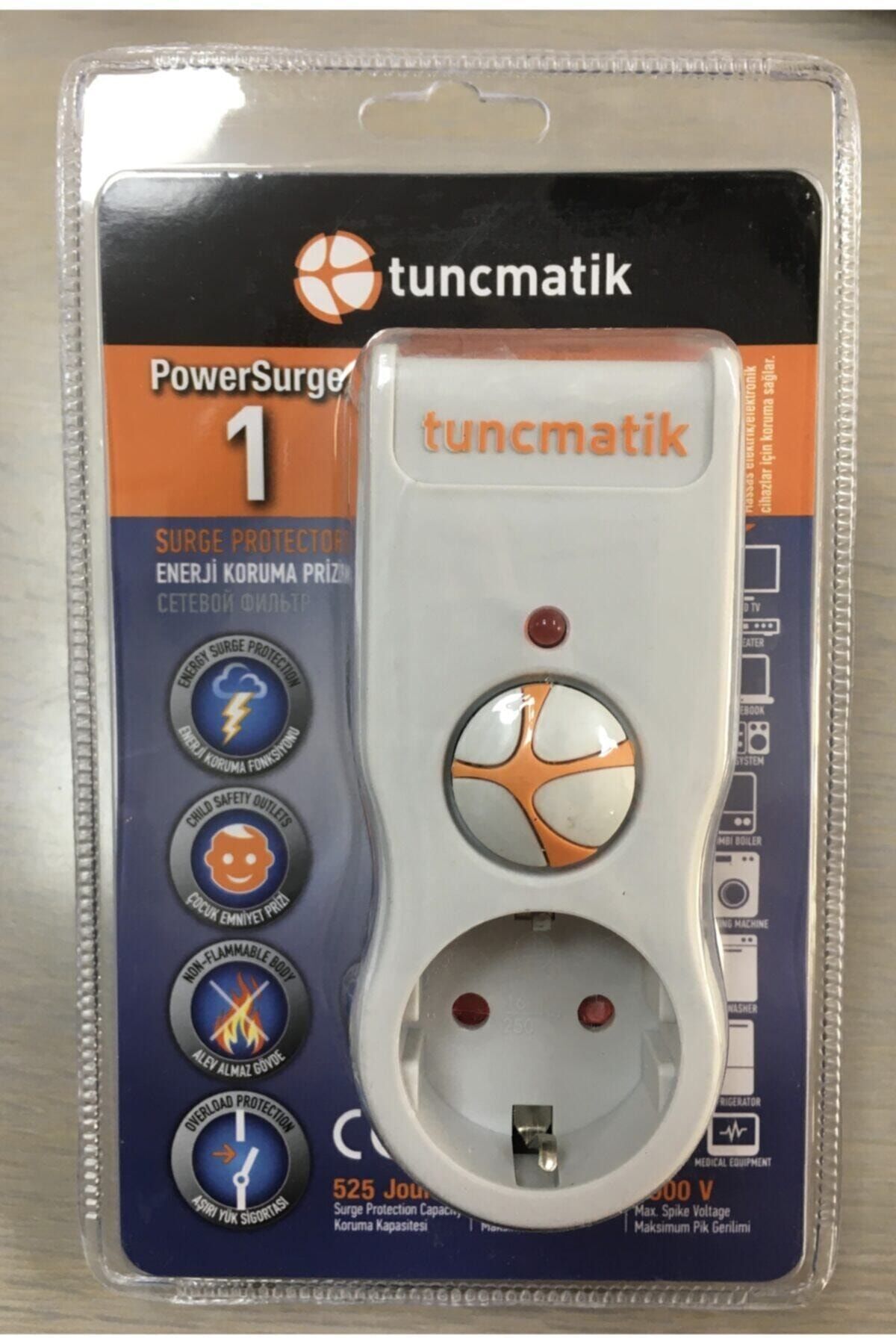 Tunçmatik-Single Surge Protected Socket White Color 1