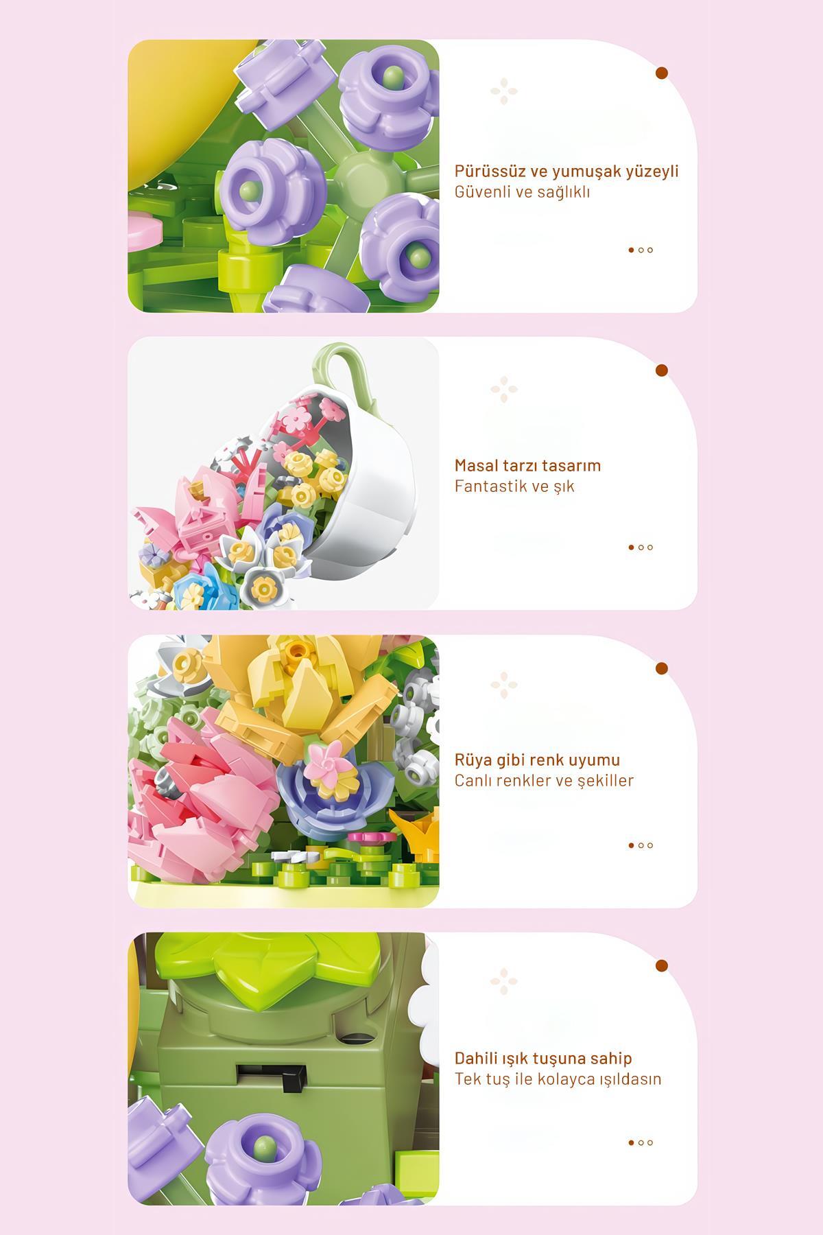 Sembo Block Huayan Cayı Muzikli Florist seti 575 Parça yapı blokları Yapı Oyuncakile uyumlu (611050) fotoğrafı 3 (önizleme)