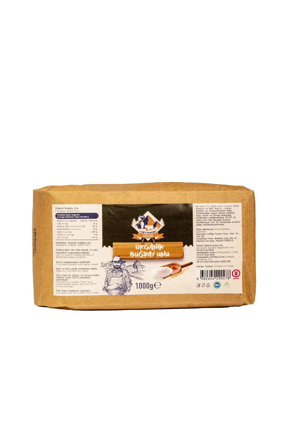 SEYYAHIN ÇİFTLİĞİ Organik Buğday Unu 1000 g