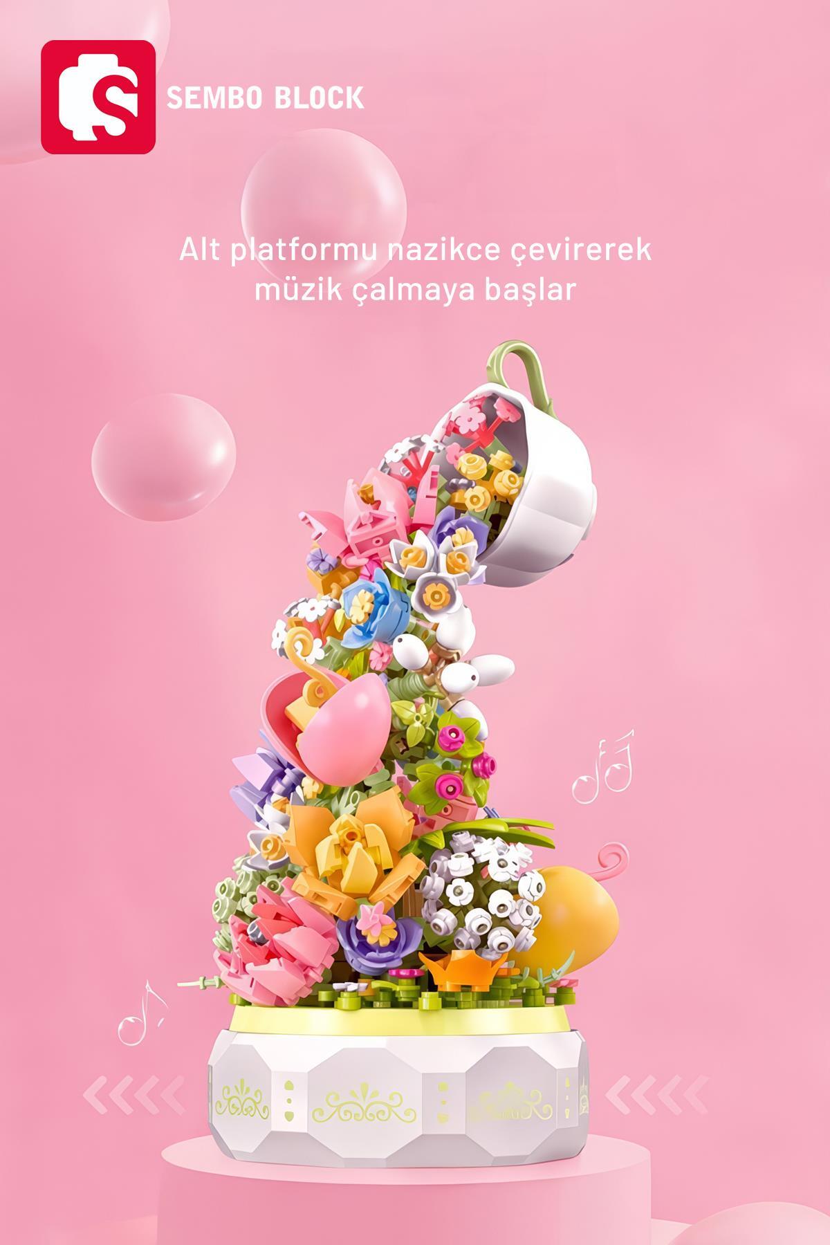 Sembo Block Huayan Cayı Muzikli Florist seti 575 Parça yapı blokları Yapı Oyuncakile uyumlu (611050) fotoğrafı 2 (önizleme)