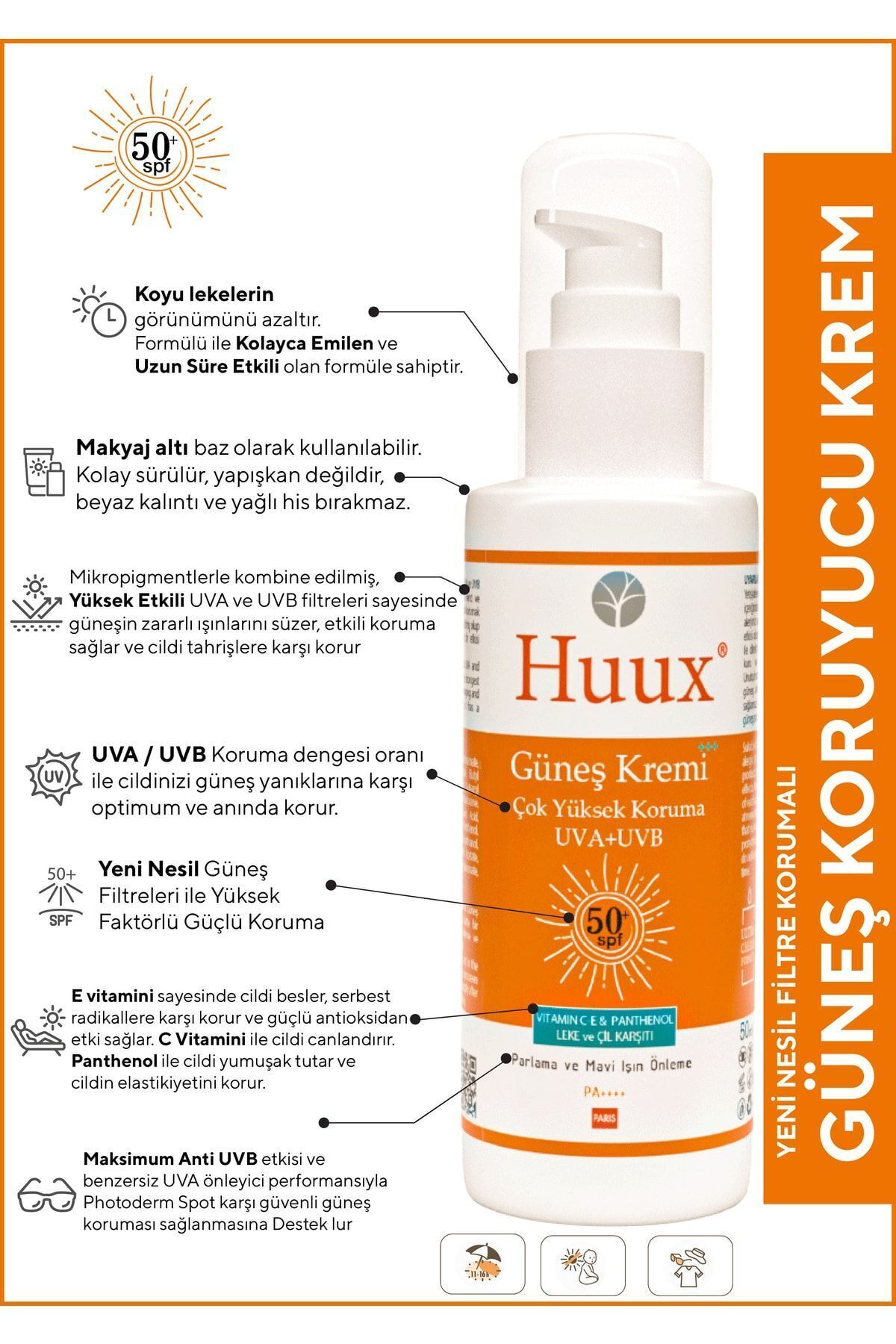 Güneş Kremi Koyu Leke Karşıtı Spf 50+ Faktörlü Çok Yüksek Korumalı Güneş Kremi 50 Ml X2 — 004 — تصویر 2 از 8