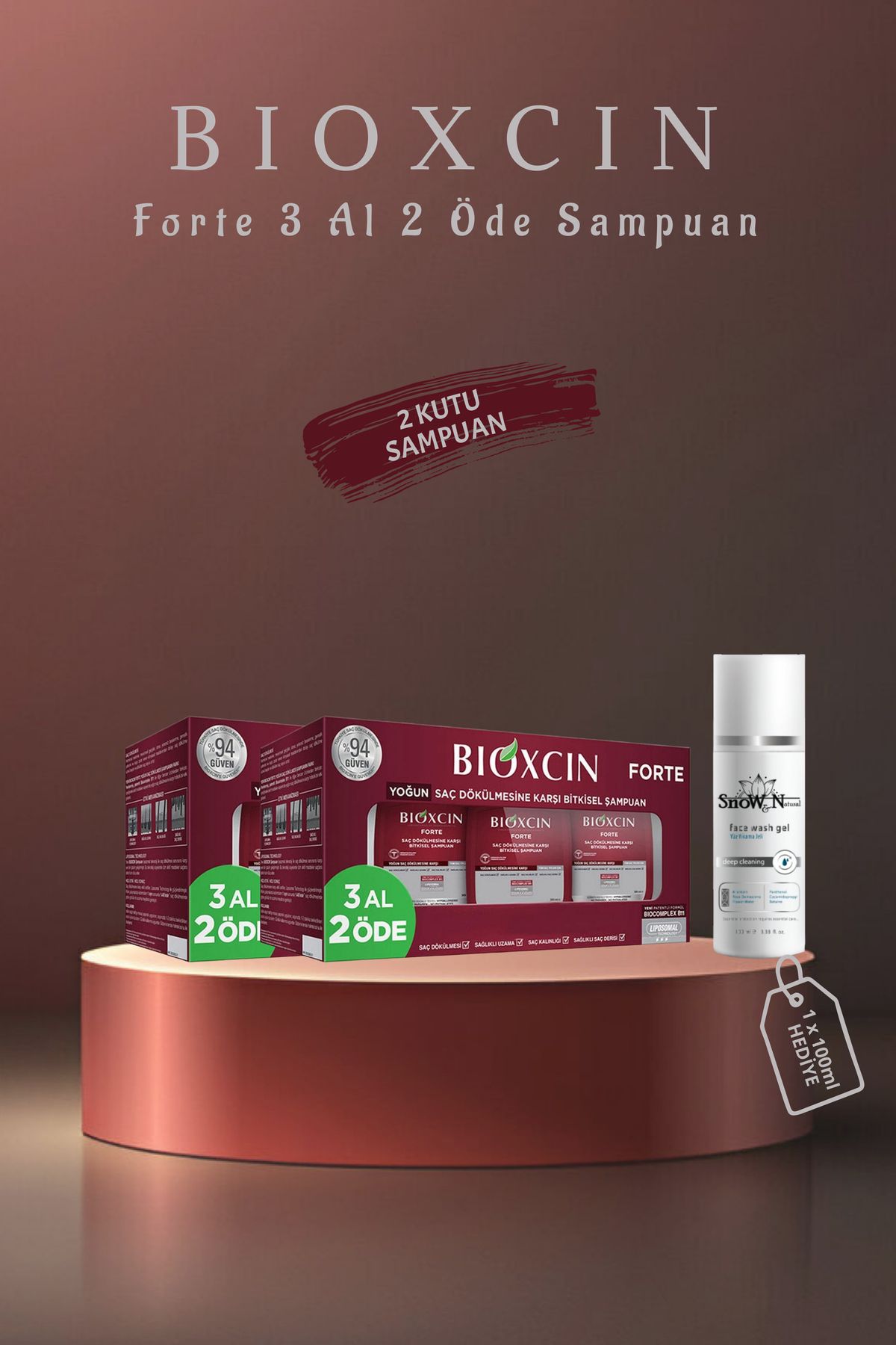 شامپو فورته انواع مو خرید 3 عدد پی 2 2 جعبه + ست هدیه ژل Bioxcin