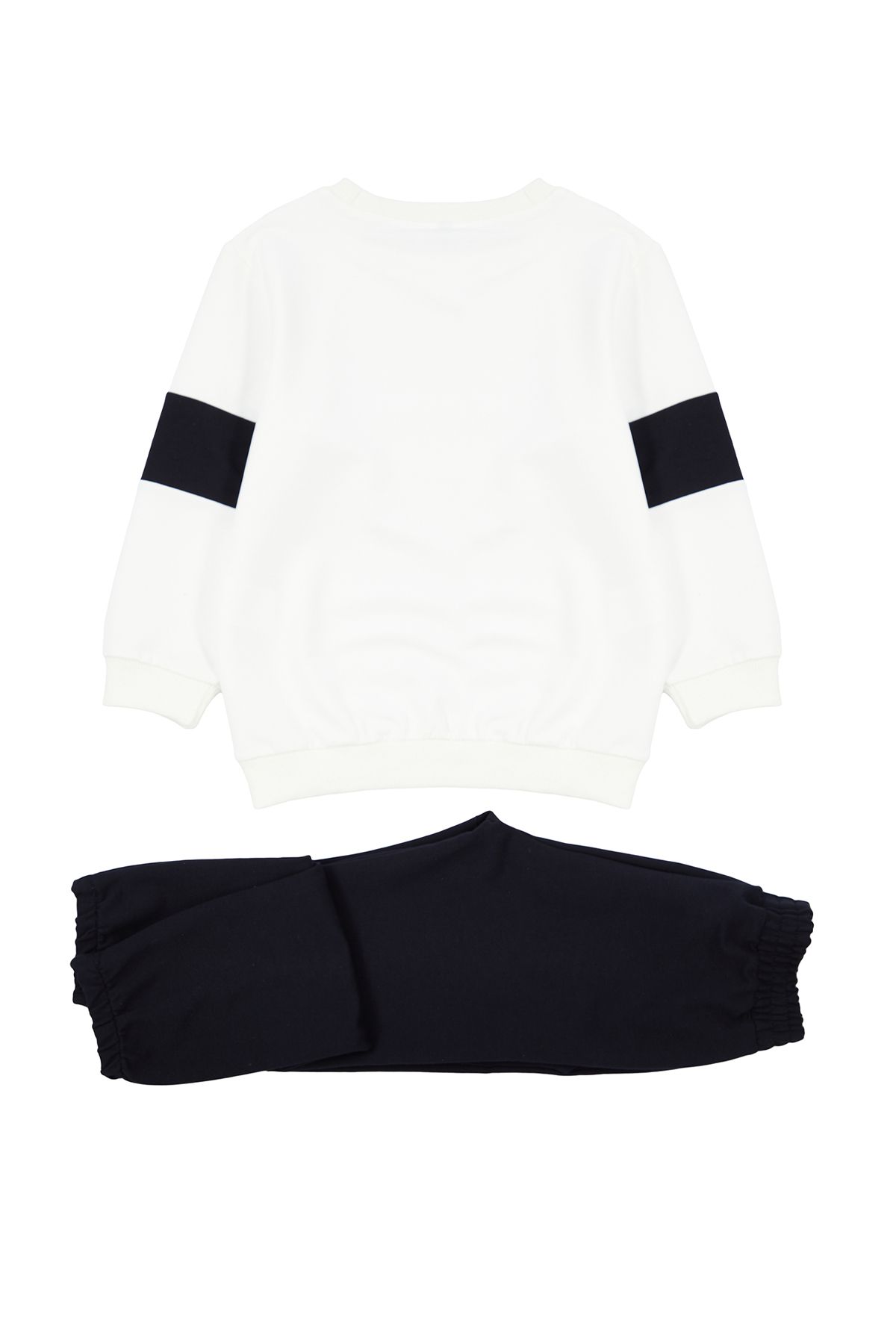 TRENDYOLKIDS-Chlapecká sada mikiny a tepláků z ecru bavlny - Color Block, TKDAW25AU00019 4