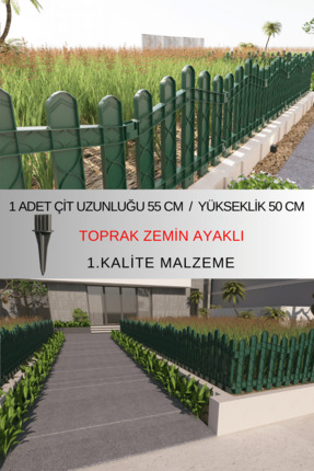 ZiDi Plastik Dekoratif Plastik Bahçe Ve Peyzaj Çiti 1 Adet Çit (Y: 50 CM / G:...