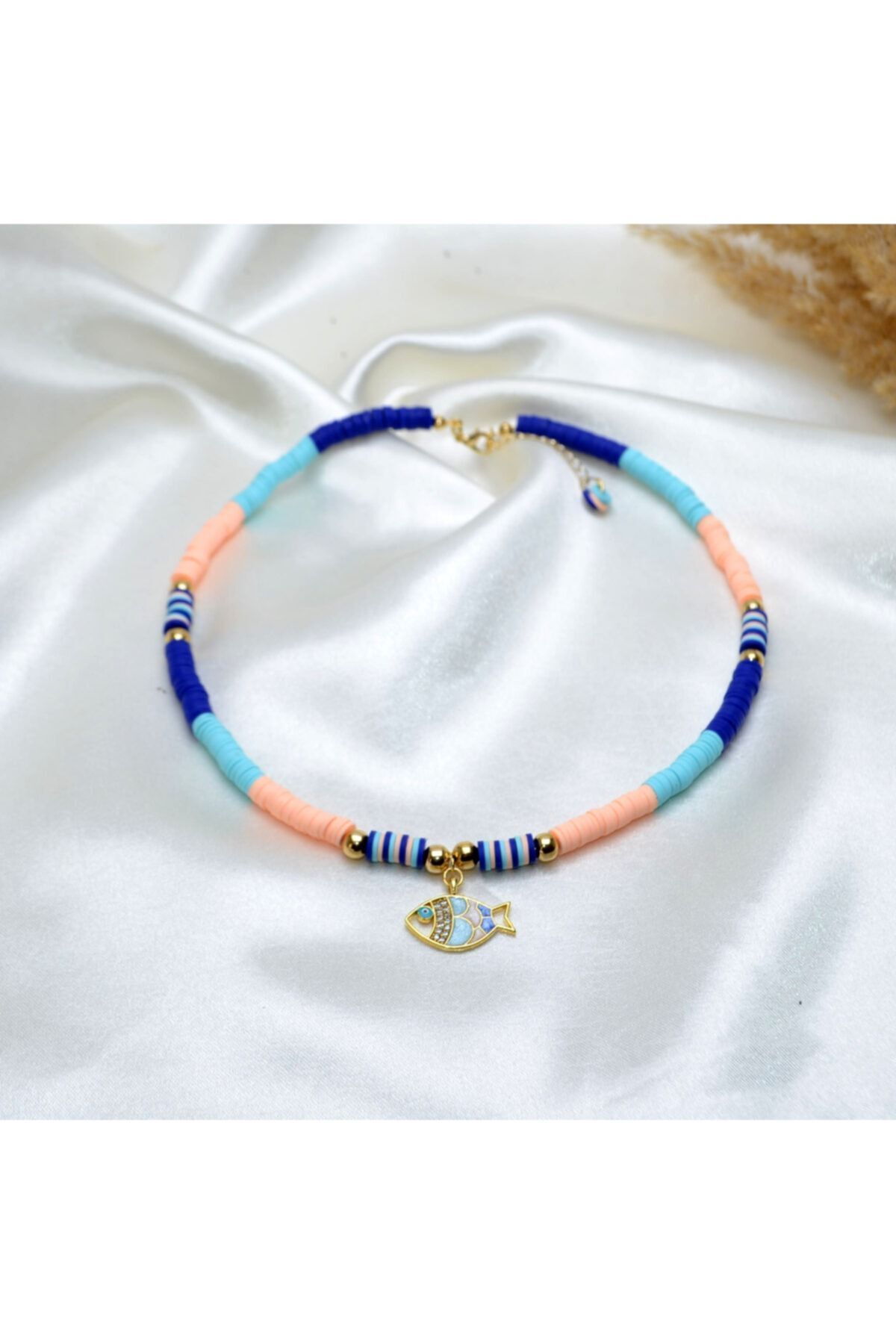 Y&M PERLA ACCESSORİES-Women's Blue Fish Fimo Necklace 1
