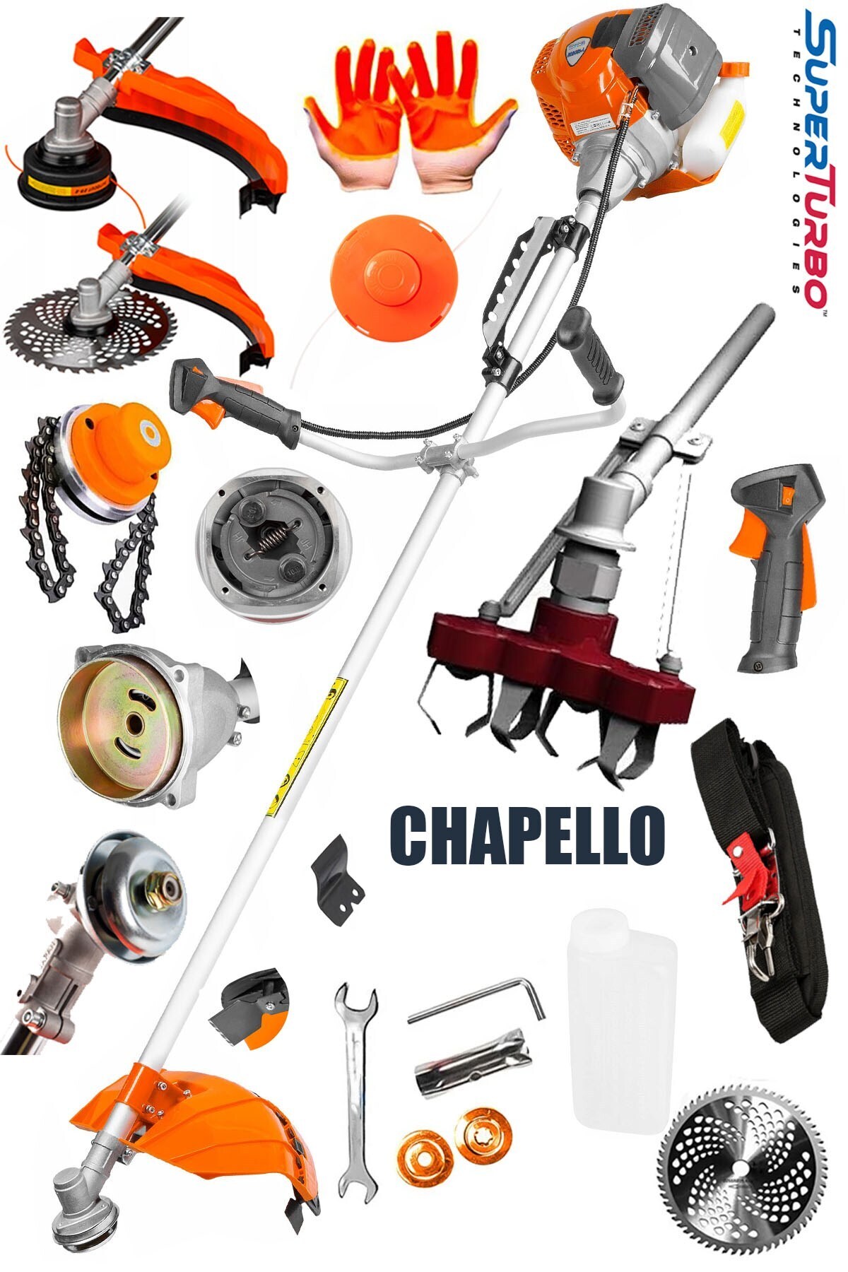 STAXX POWER 20HPX Yan Tipi Benzinli Motorlu Ot Çalı Tırpanı Çim Biçme Makinesi Tırpan + CHAPELLO APARATI