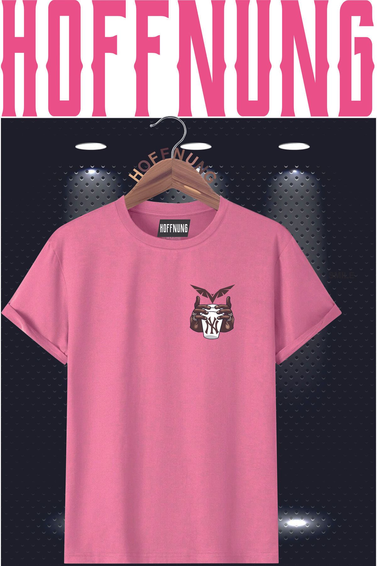 T Shırt Bardak Baskılı New Desıgn Unisex Oversized Kısa Kollu T-shirt