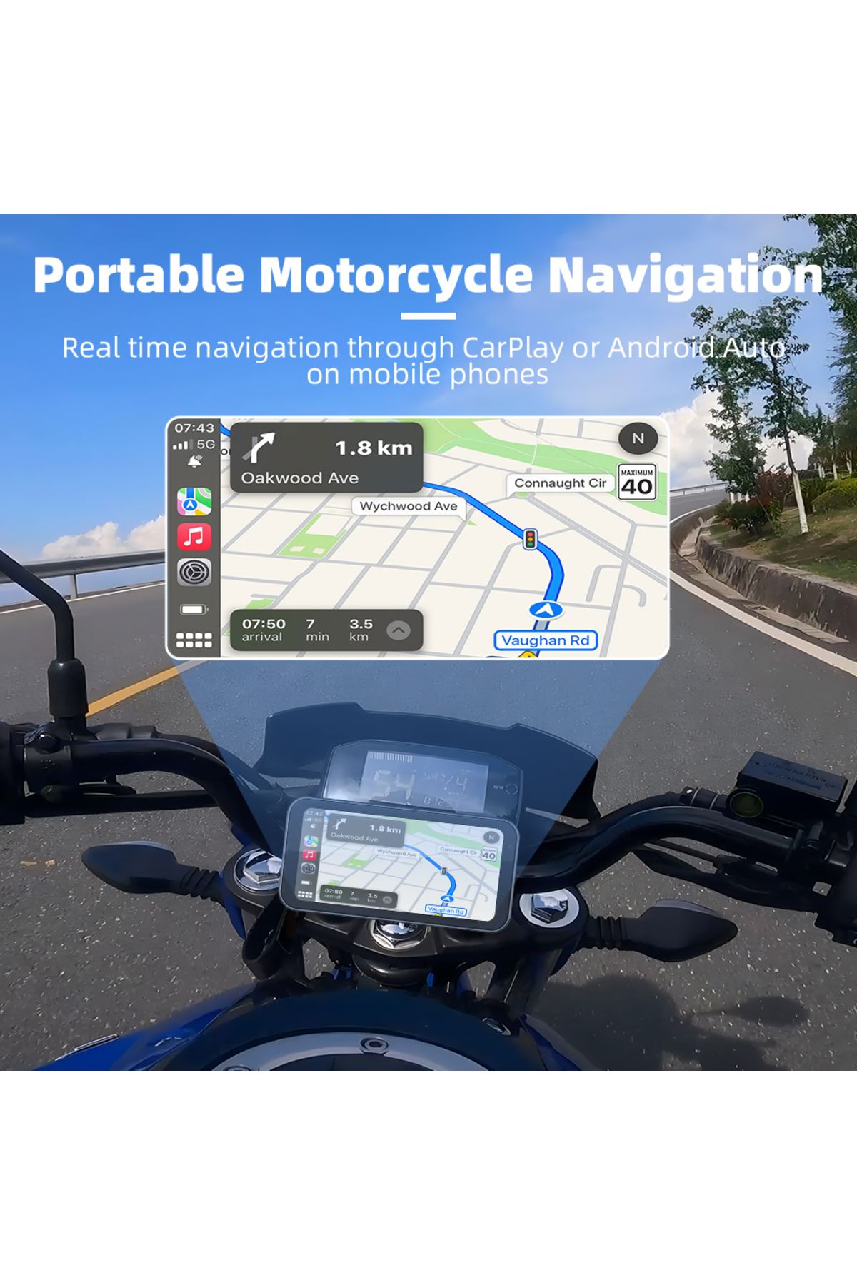 XY AUTO XYauto Motosiklet Navigasyon Kablosuz Carplay Android Auto on