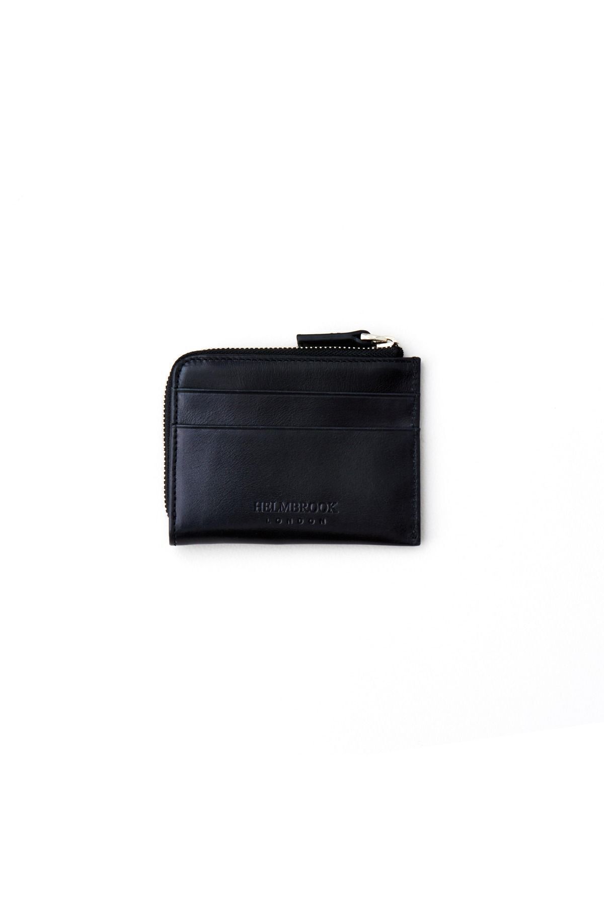 کیف پول مردانه طراحی جیب سیاه چرمی SEWARD ZIPPER بسته چند بخش RFID محافظت شده HELMBROOK