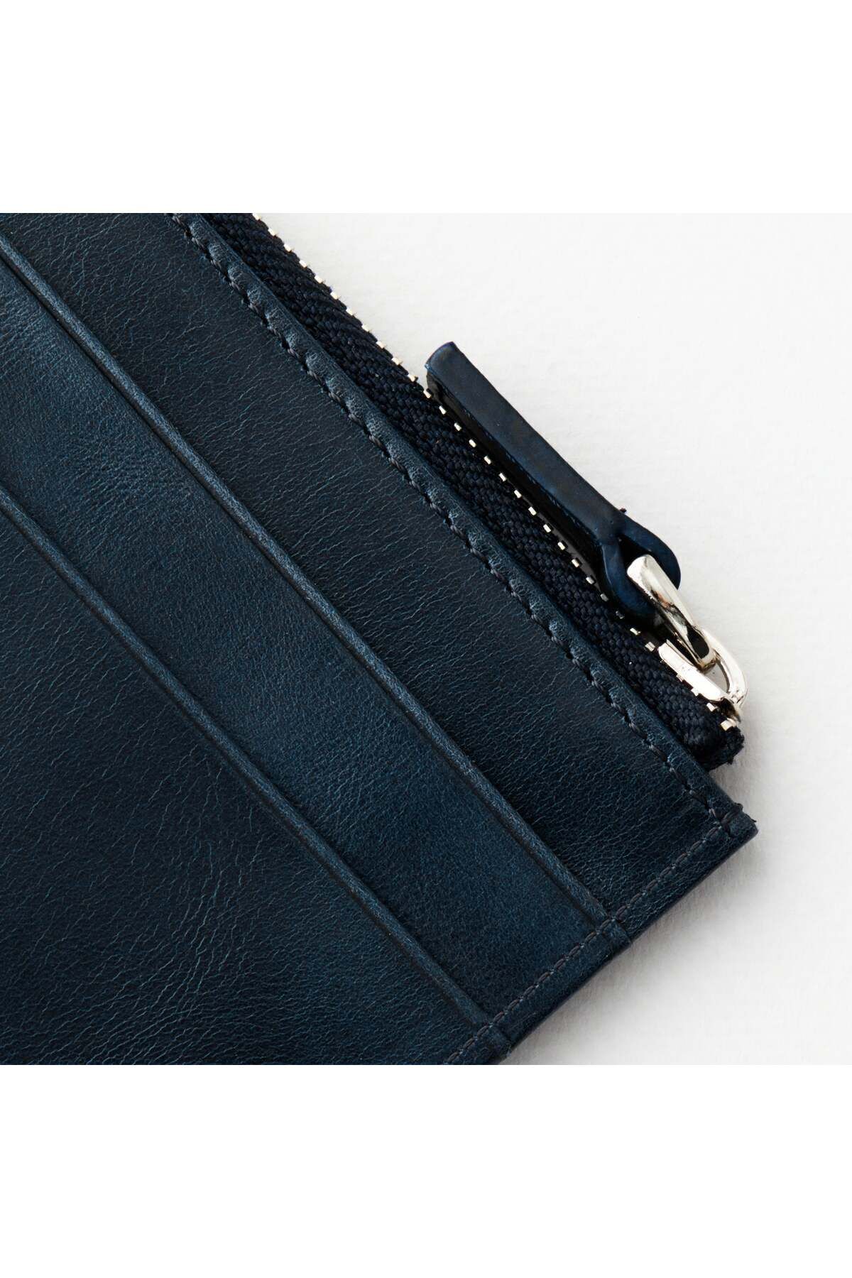 کیف پول مردانه طراحی جیب آبی چرمی SEWARD ZIPPER بسته چند بخش RFID محافظت شده خانه کارت HELMBROOK