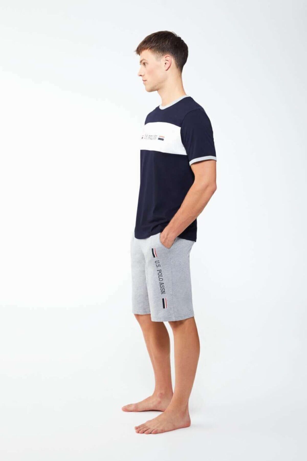 ست پیژامه آبی مردانه تیشرت سرمه ای U.S. Polo Assn.