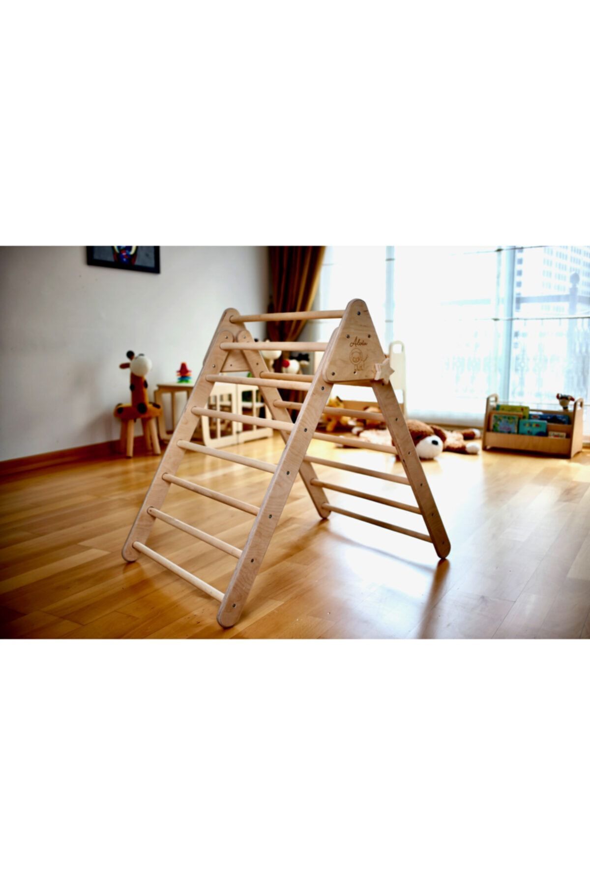 KIDOPPO Pikler Tırmanma Seti | montessori Oyun Set Ve Aktivite Merkezi | Üçgen & Kemer & Yastık fotoğrafı 2 (önizleme)