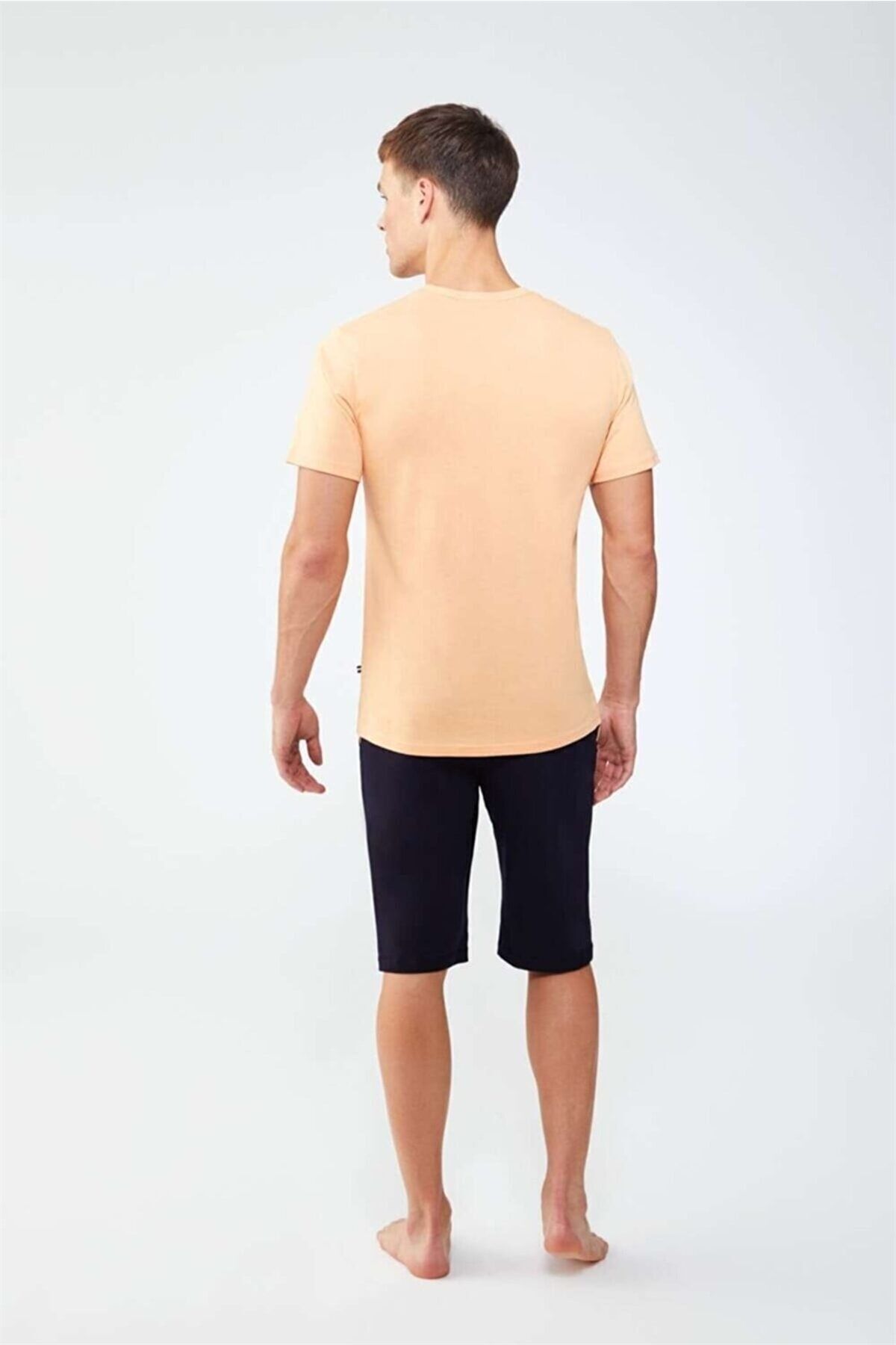 ست پیژامه صورتی مردانه شورت تیشرت سالمون اورجینال U.S. Polo Assn.