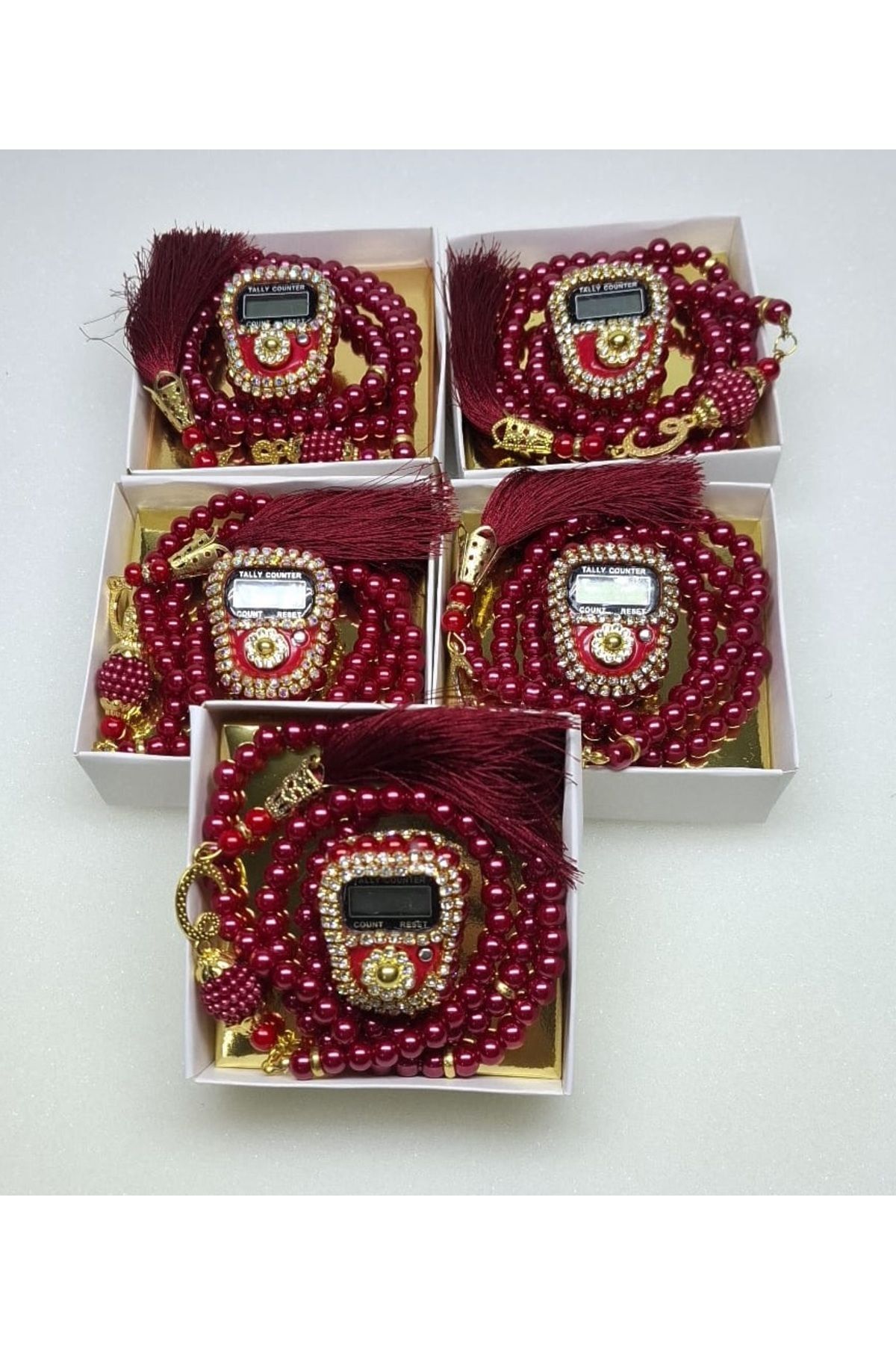 gift, 5-piece Boxed Gemstone Zikirmatik Rosary Gift Set, Mawlid,circumcision, souvenirs
