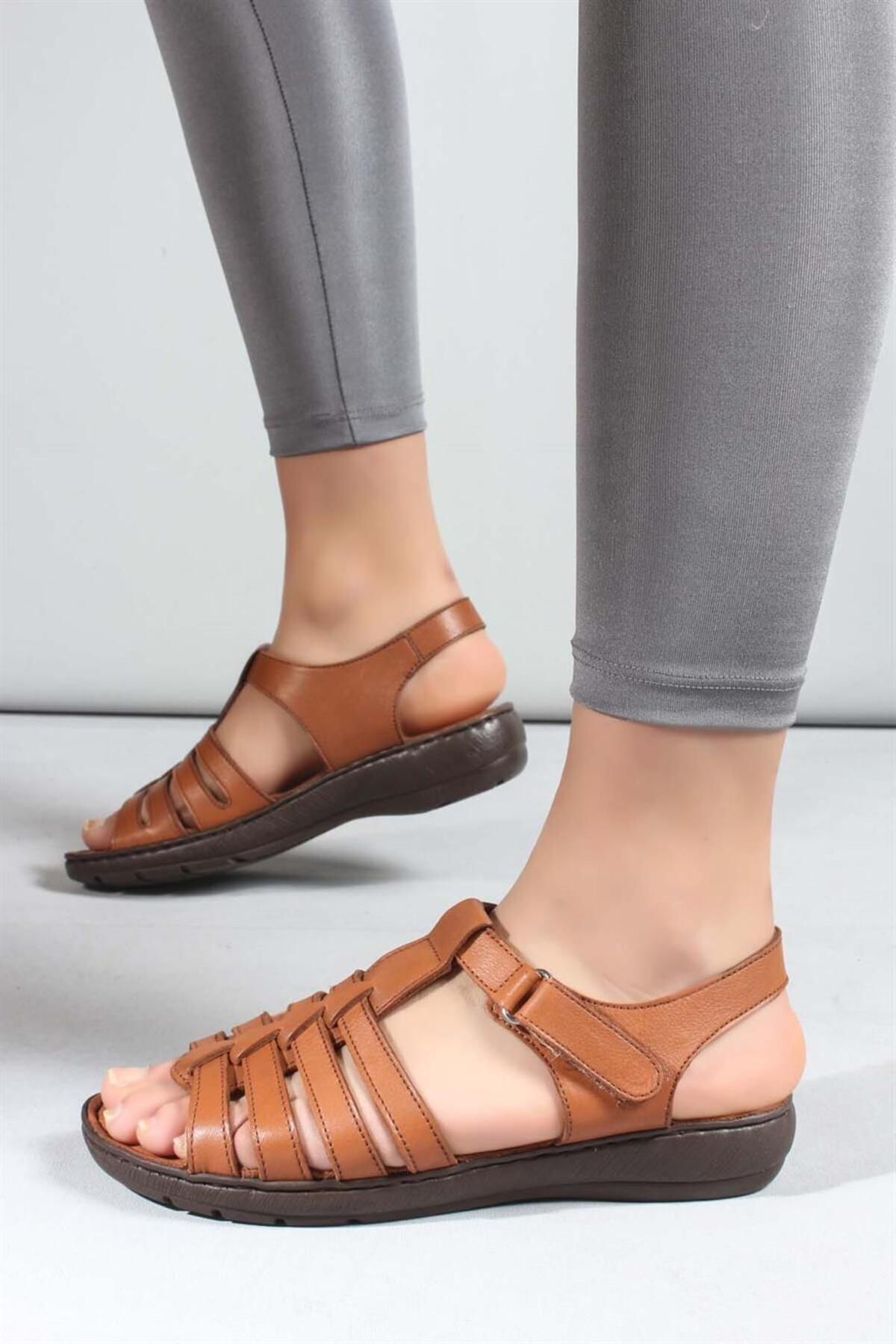 صندل چند رنگ زنانه های کلاسیک چرمی واقعی تابا 952ZE21888 1 Fast Step