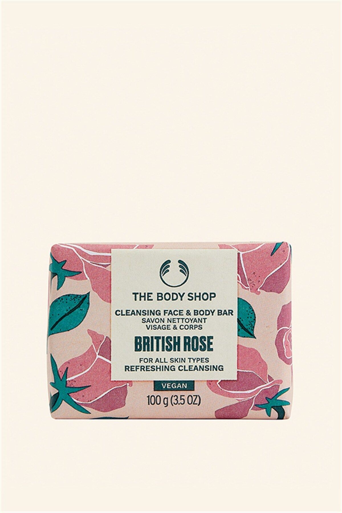 بادی شاپ صابون صورت و بدن گل رز بریتانیایی ۱۰۰ گرم