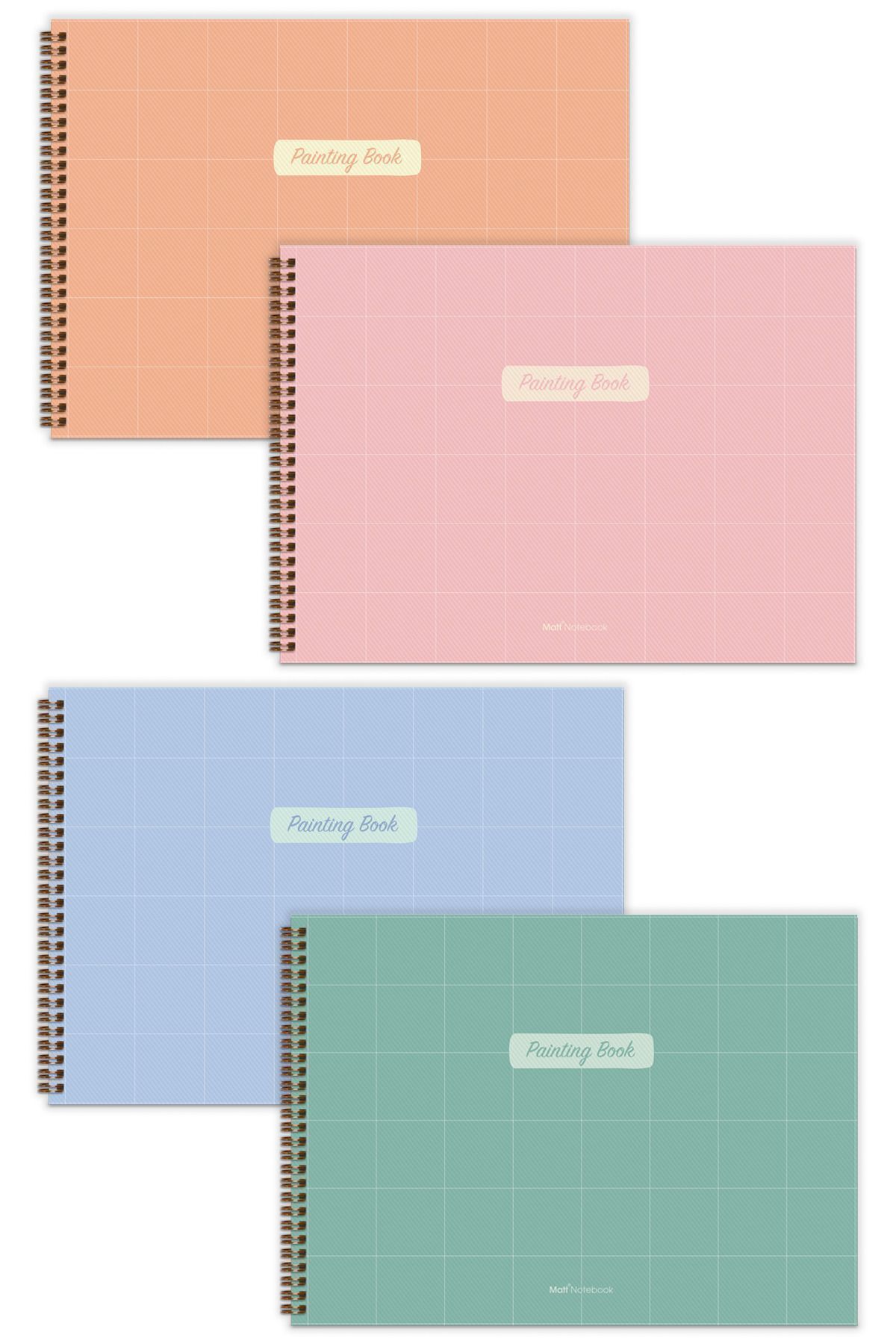Matt Notebook-25x35 Set of 4 Picture Books 20 Sheets 150 Grams Large Size 3