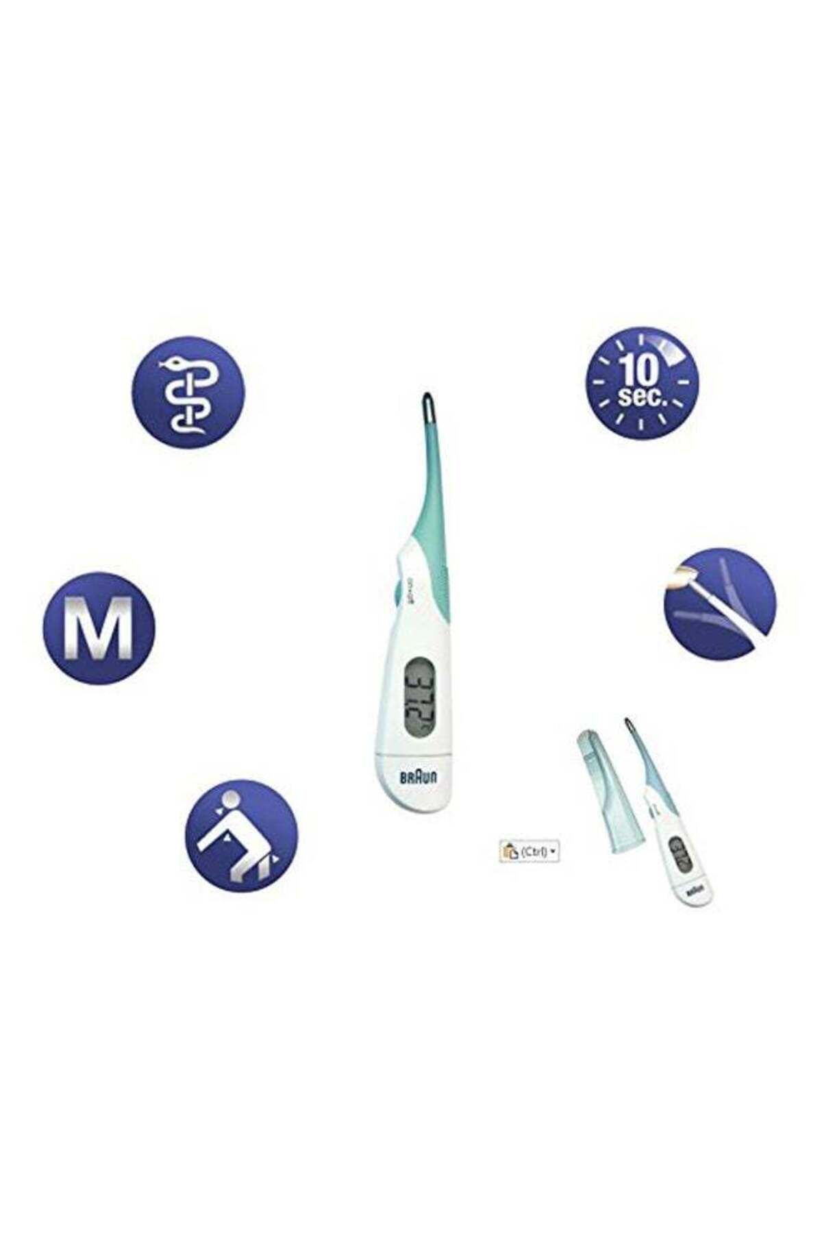 Braun-Digital Stick Thermometer Fast 10sec, Fever Alarm, Extra Gentle flexible tip, Memory - PRT1000 3