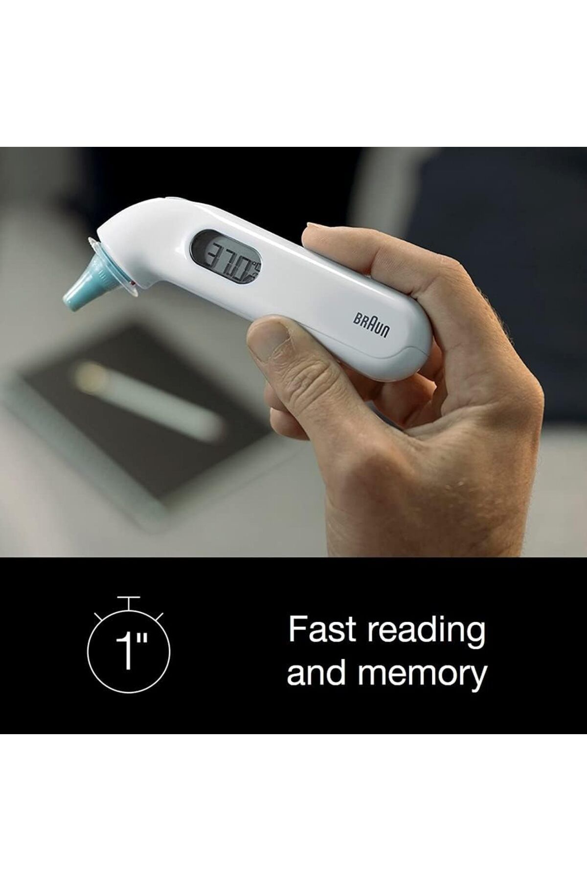 Braun-Thermoscan 3 Thermometer 1sec reading, Audio Fever indicator, LCD, Auto shut-off - IRRT 3030 3