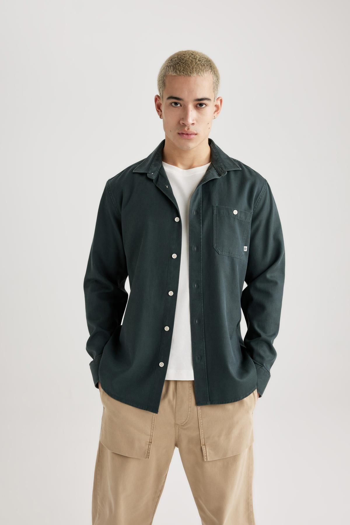 پیراهن آستین بلند منظم