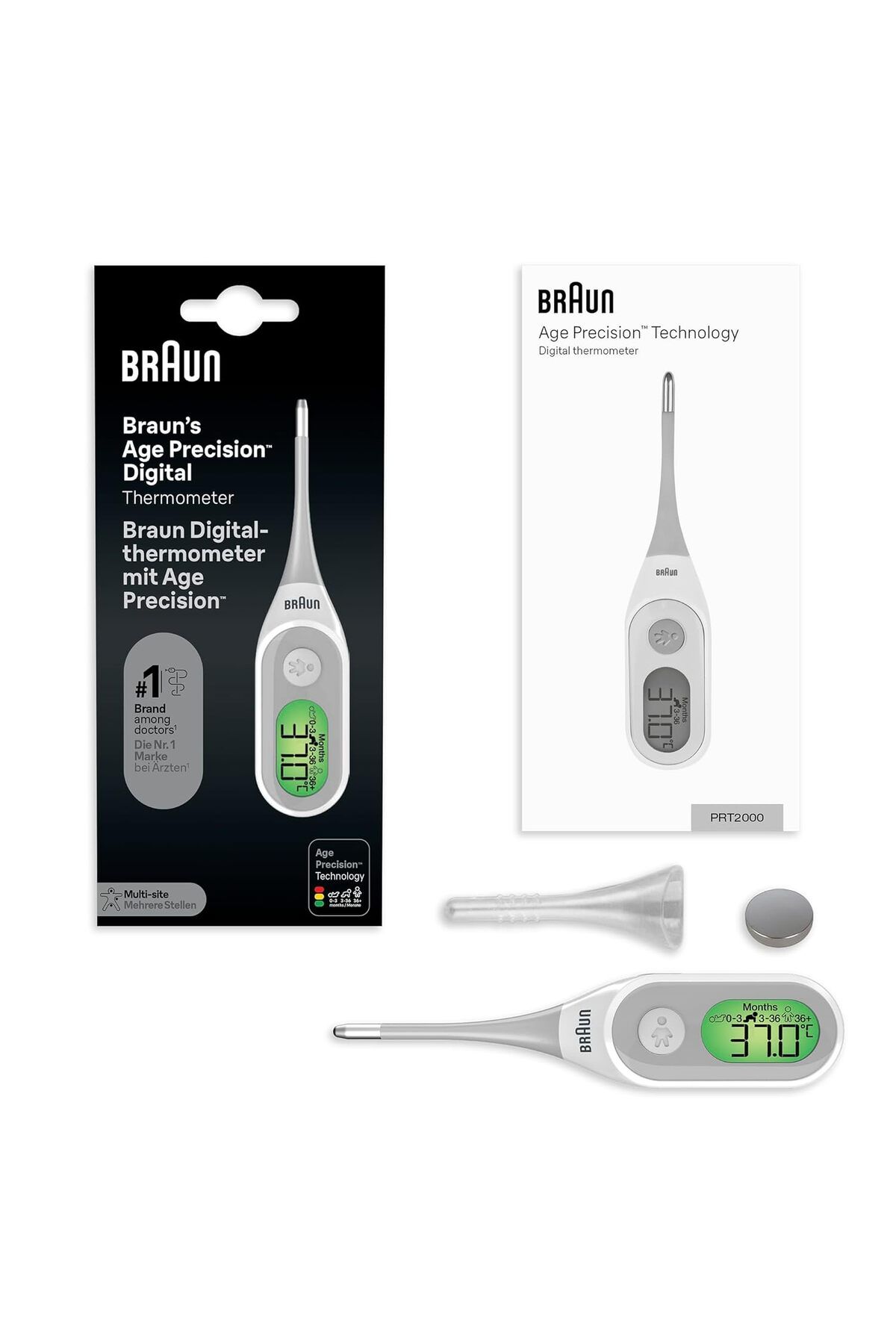 Braun-Thermometer Digital Stick Fa, 8sec reading, Color Coded, Flexible tip, Memory PRT2000 6