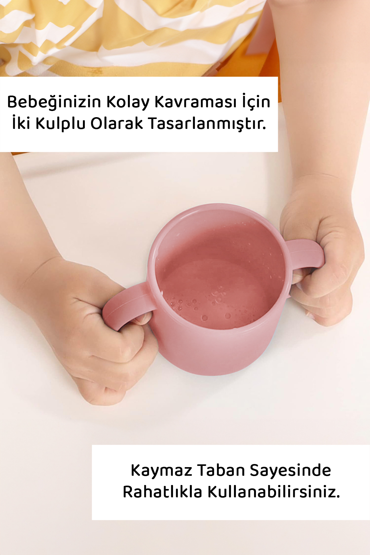 Meleni Baby 4'lü Silikon Bebek Beslenme Seti- Vakumlu Kase - Mama Önlüğü - Kulplu Bardak - Kaşıyıcı Kaşık -Pembe fotoğrafı 7 (önizleme)