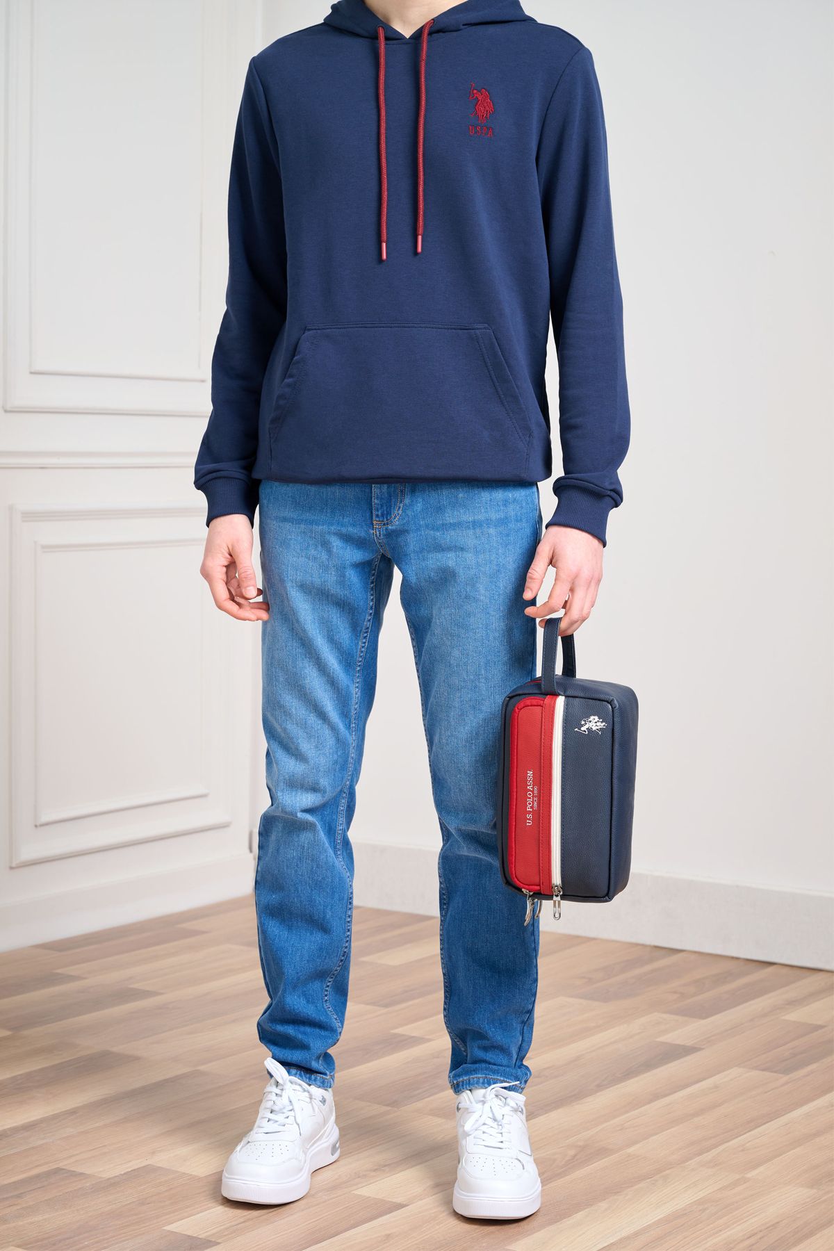 24592 کیف دستی وگان نمونه کارها آبی سرمه ای U.S. Polo Assn.