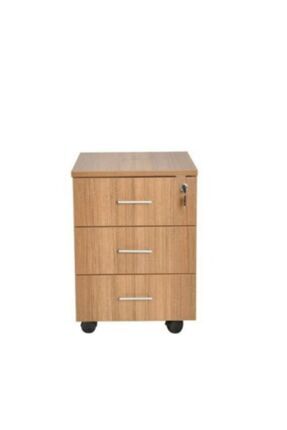 Sempre Keson Tekerlekli Ahşap , Merkez Kilitli, Üç Çekmeceli