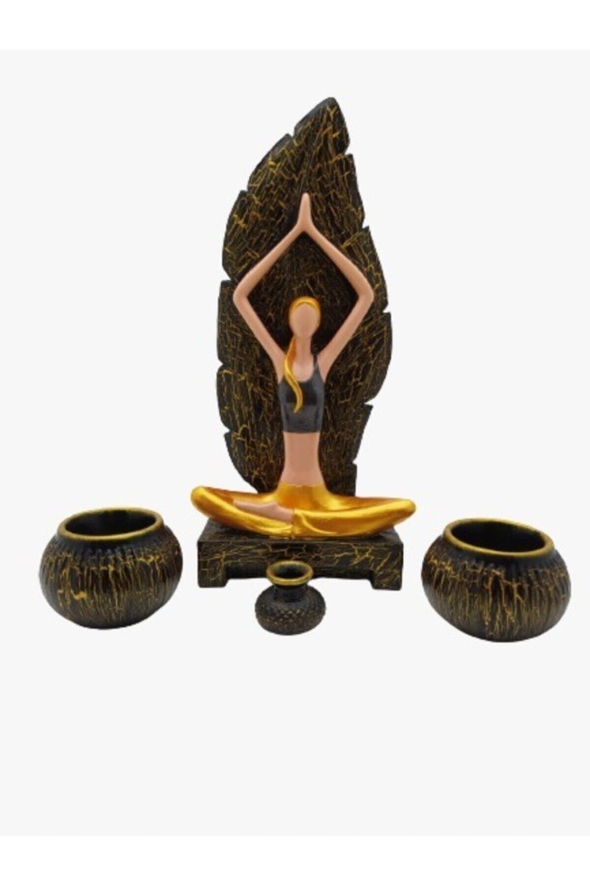Yoga Yapan Kız Tütsülük Ve Mumluk Çatlatma